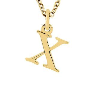 The Abbey Lower Case Initial 'x' Necklace in 14k Yellow Gold, 16 Inch